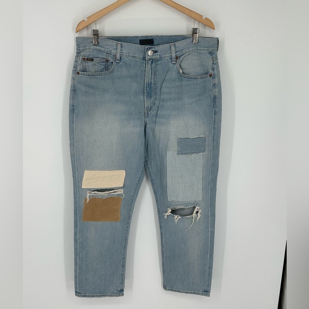 NEW POLO RALPH LAUREN WOMENS SZ 31 THE AVERY BOYFRIEND PATCHWORK Denim Jeans Y4